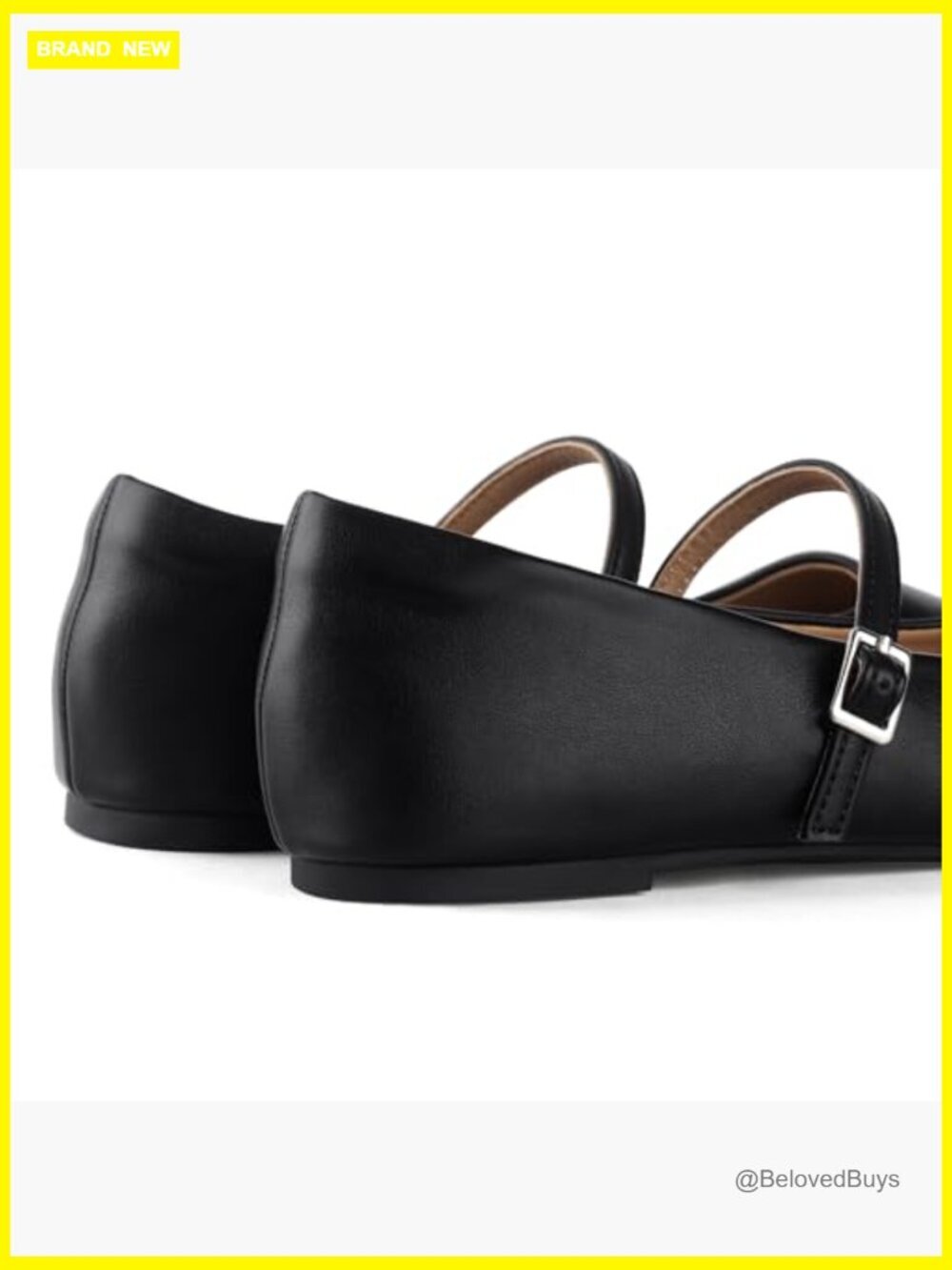 Womens Mary Jane Flats Square Toe Adjustable Buckle Ballet Flats - Picture 7 of 7